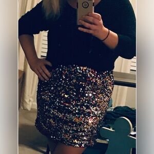 SHEIN Vibrant Sequin Mini Skirt